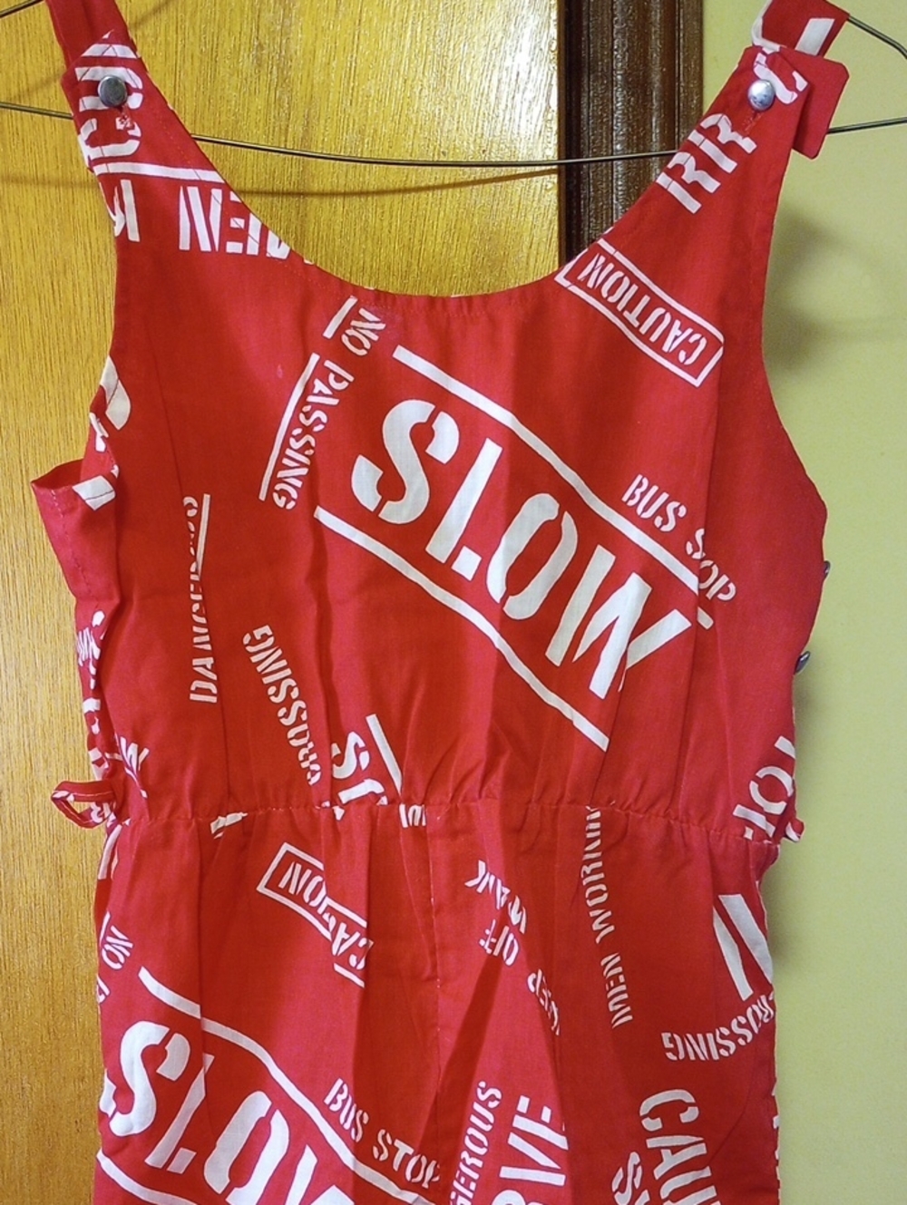 RARE Vintage Retro Red & White Cotton Blend Lightweight Spring Summer Overalls - Picture 2 of 4